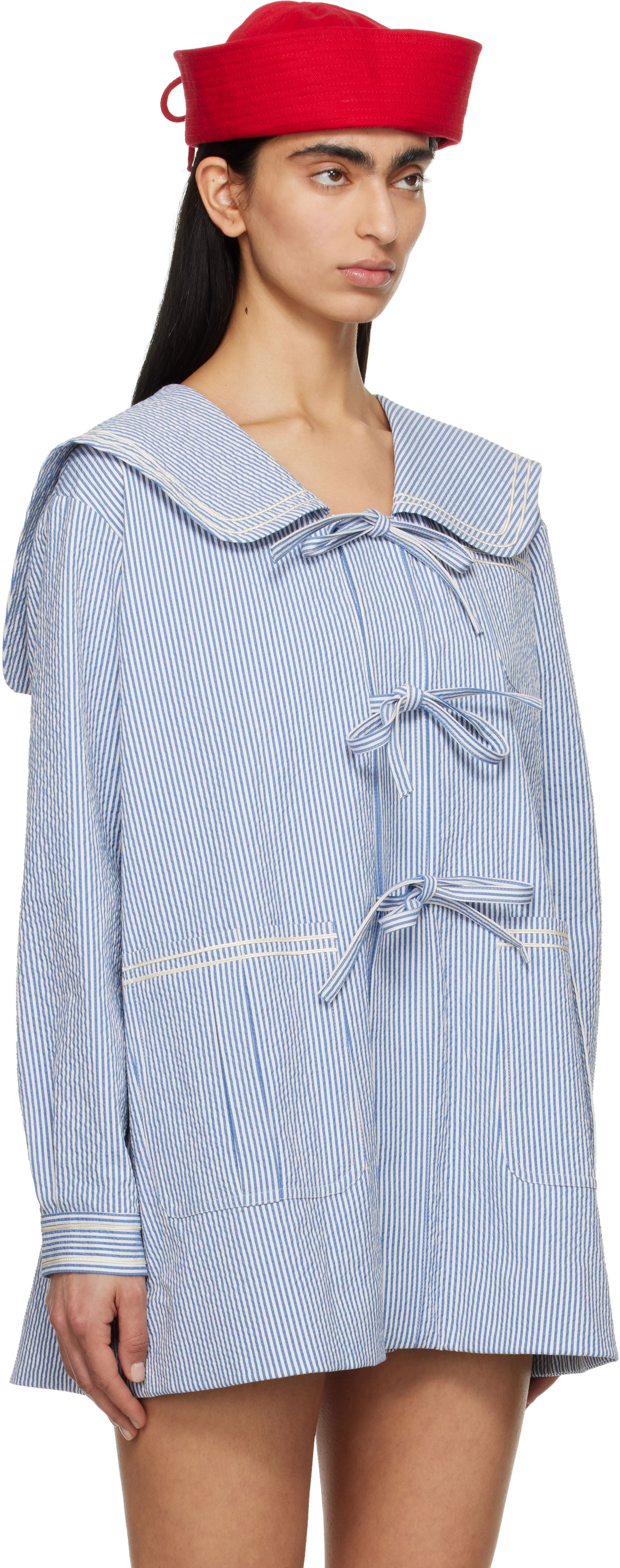 Košeľa Bode Bode Club Stripe Sailor Coat Modrá | WRS25JA003, 1