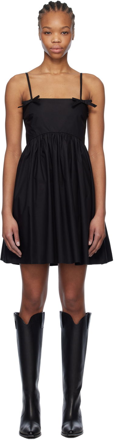 Šaty GANNI Ganni Cotton Poplin Strap Mini Dress Čierna | W0194, 0