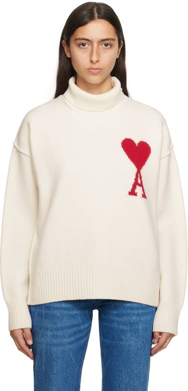 Sveter AMI Sweater Biela | BFUKS406.018, 0