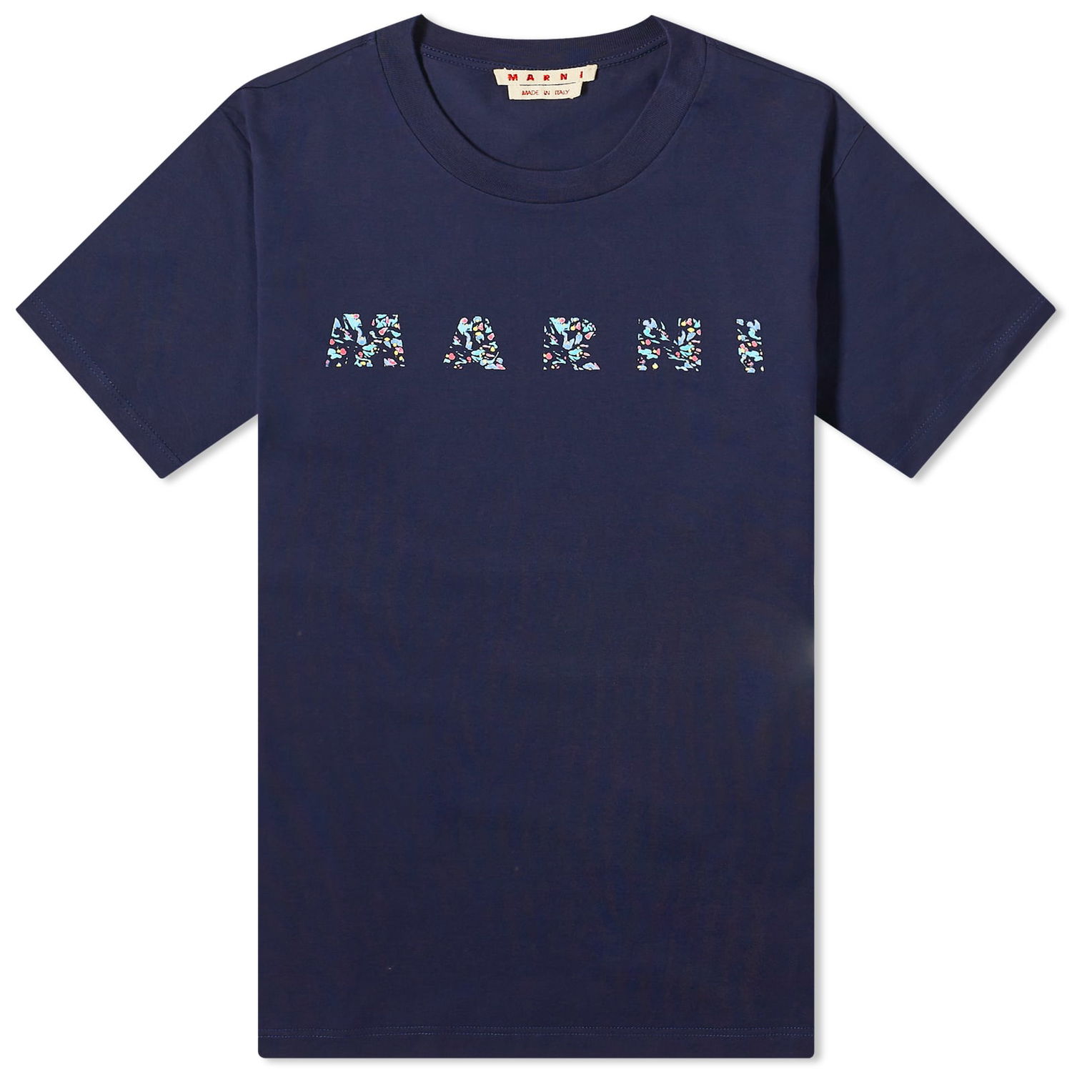 Tričko Marni Floral Logo T-Shirt Navy | HUMU0198PQ-USCW21-FLB99, 0
