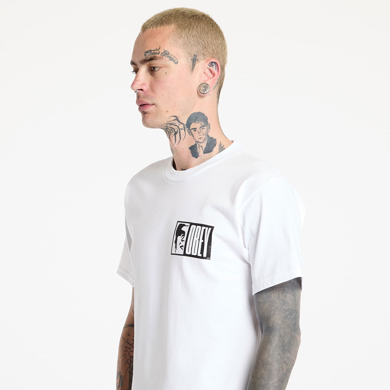 Tričko OBEY OBEY Half Icon T-Shirt Biela | 165264117, 1