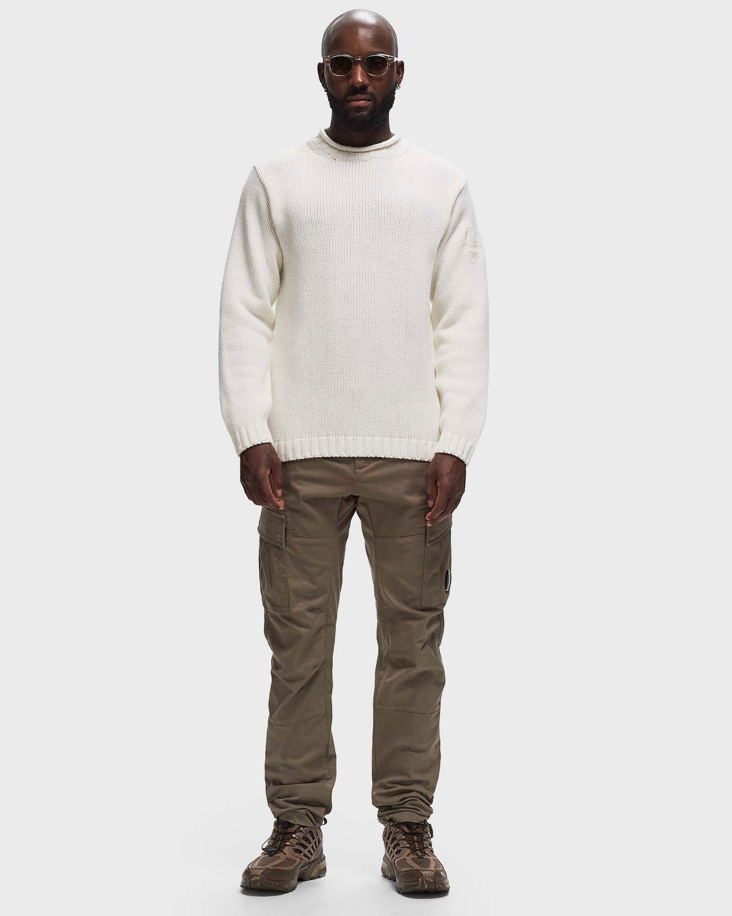 Sveter C.P. Company LAMBSWOOL GRS BOXY MOCK NECK KNIT Biela | 17CMKN171A110149A-103, 1