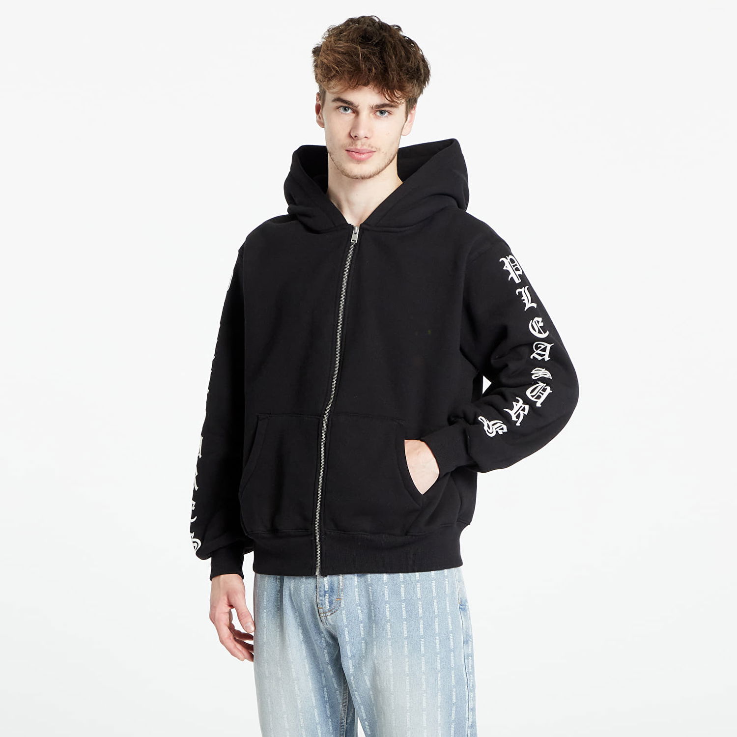 Mikina Pleasures Oe Zip Up Hoodie Čierna | P23W038 BLACK, 0