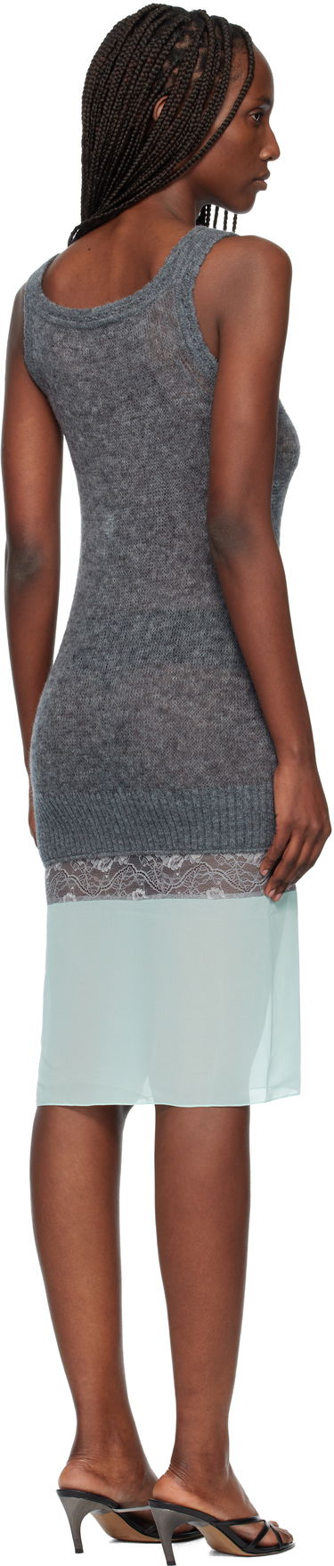 Šaty Coperni Multi-Layer Knit Slip Midi Dress Modrá | COPML173Y1003, 2