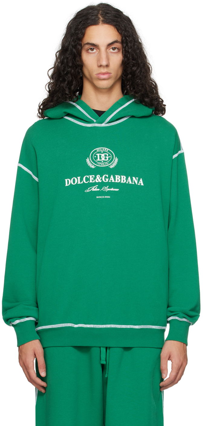 Mikina Dolce & Gabbana Designer Logo Hoodie Zelené | G9BDXZG7NON, 0