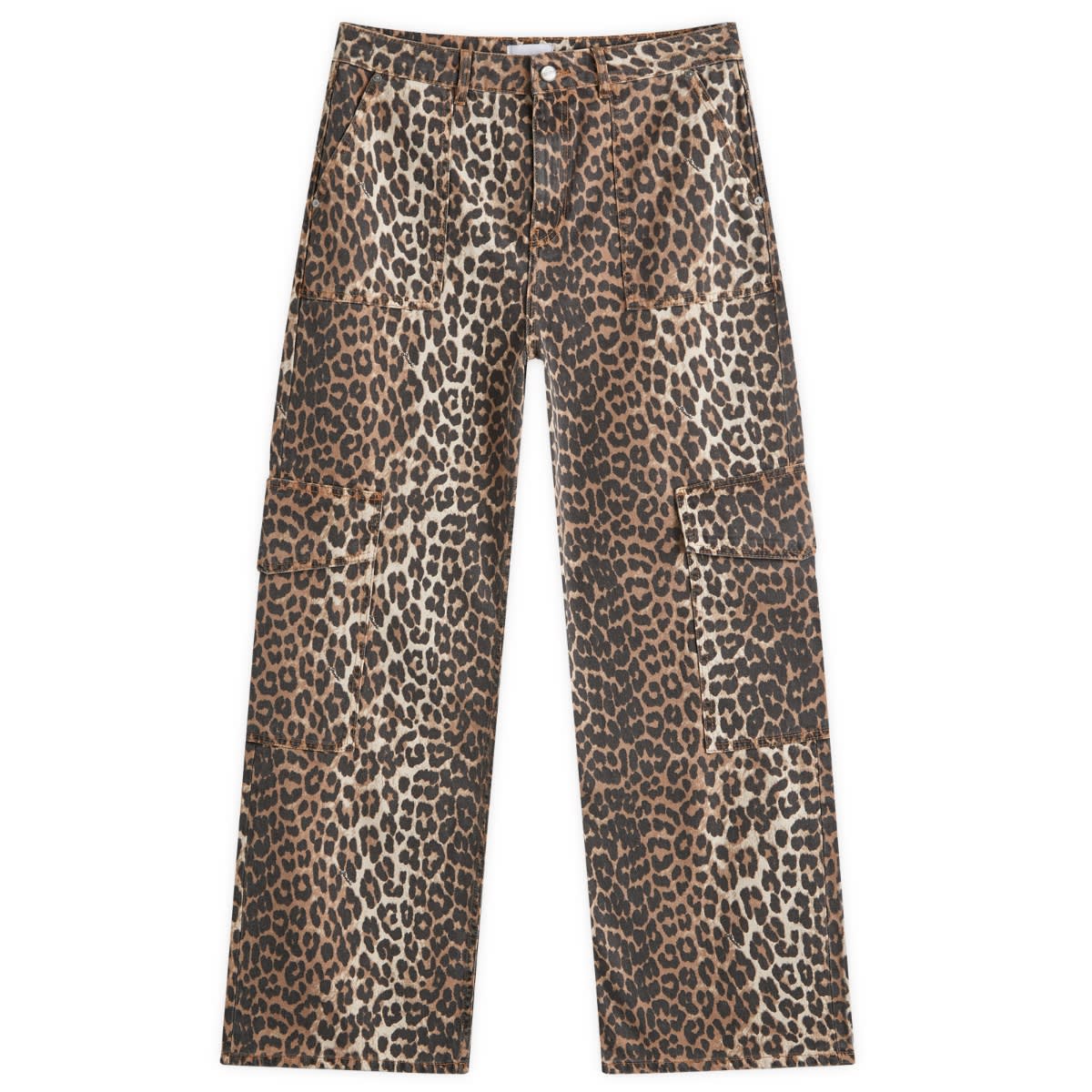 Džínsy GANNI Printed Denim Agni Jeans Hnedá | J1676, 0