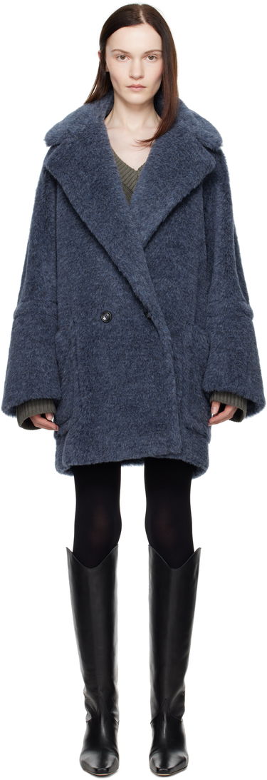 Kabáty Max Mara Double-Breasted Faux Fur Coat Modrá | 2421016142600 MM10506, 0