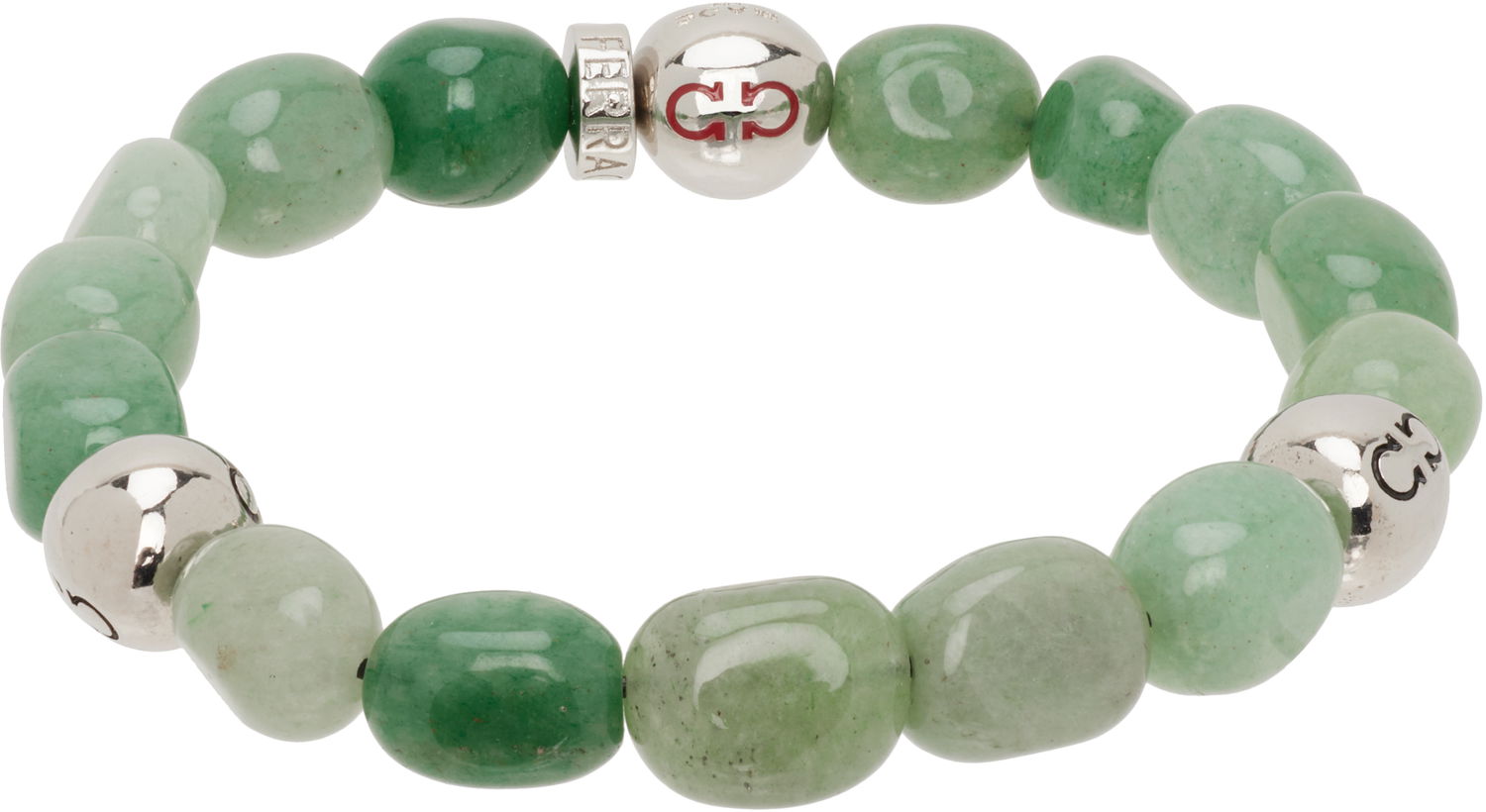 Náramok FERRAGAMO Salvatore Ferragamo Baroque Green Aventurine Bead Bracelet Zelené | 785669, 1