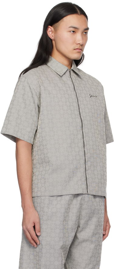 Košeľa Givenchy Givenchy Monogram 72 Jacquard Zip-Up Shirt Šedá | BM612T15U8004, 1
