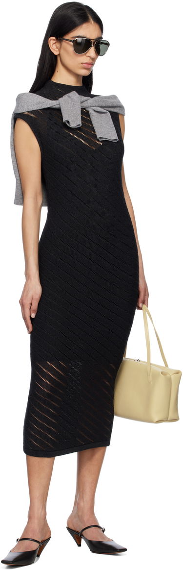 Šaty CALVIN KLEIN Calvin Klein Textured Viscose Maxi Dress Čierna | 81B368G, 3