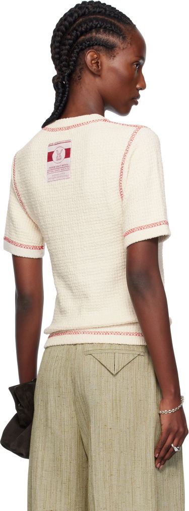Polo tričko Bottega Veneta Bottega Veneta Waffle Knit Polo Shirt Biela | 825700 V5BD0, 2