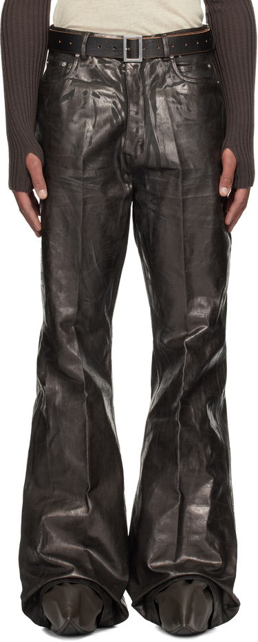 Džínsy Rick Owens Concordians Bolan Waxed Flared Jeans Hnedá | RR02E1335 BZMC, 0