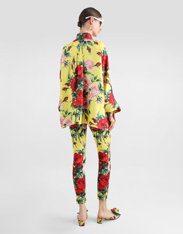 Košeľa Dolce & Gabbana Dolce & Gabbana Oversize Bouquet-Print Silk Twill Shirt Žltá | F5T22TIS1XHHG5JD, 2