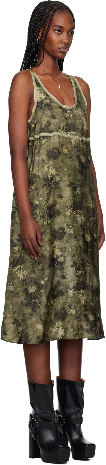 Šaty R13 R13 Taped Tank Midi Dress Zelené | R13WR379-R463B, 1