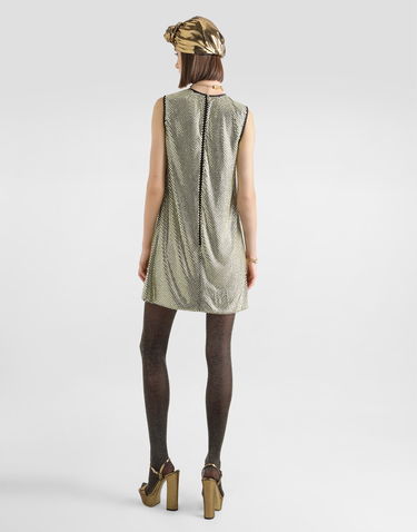 Šaty Dolce & Gabbana Crystal Mesh Dress Metalická | F6TJMZFLSK3S0997, 2