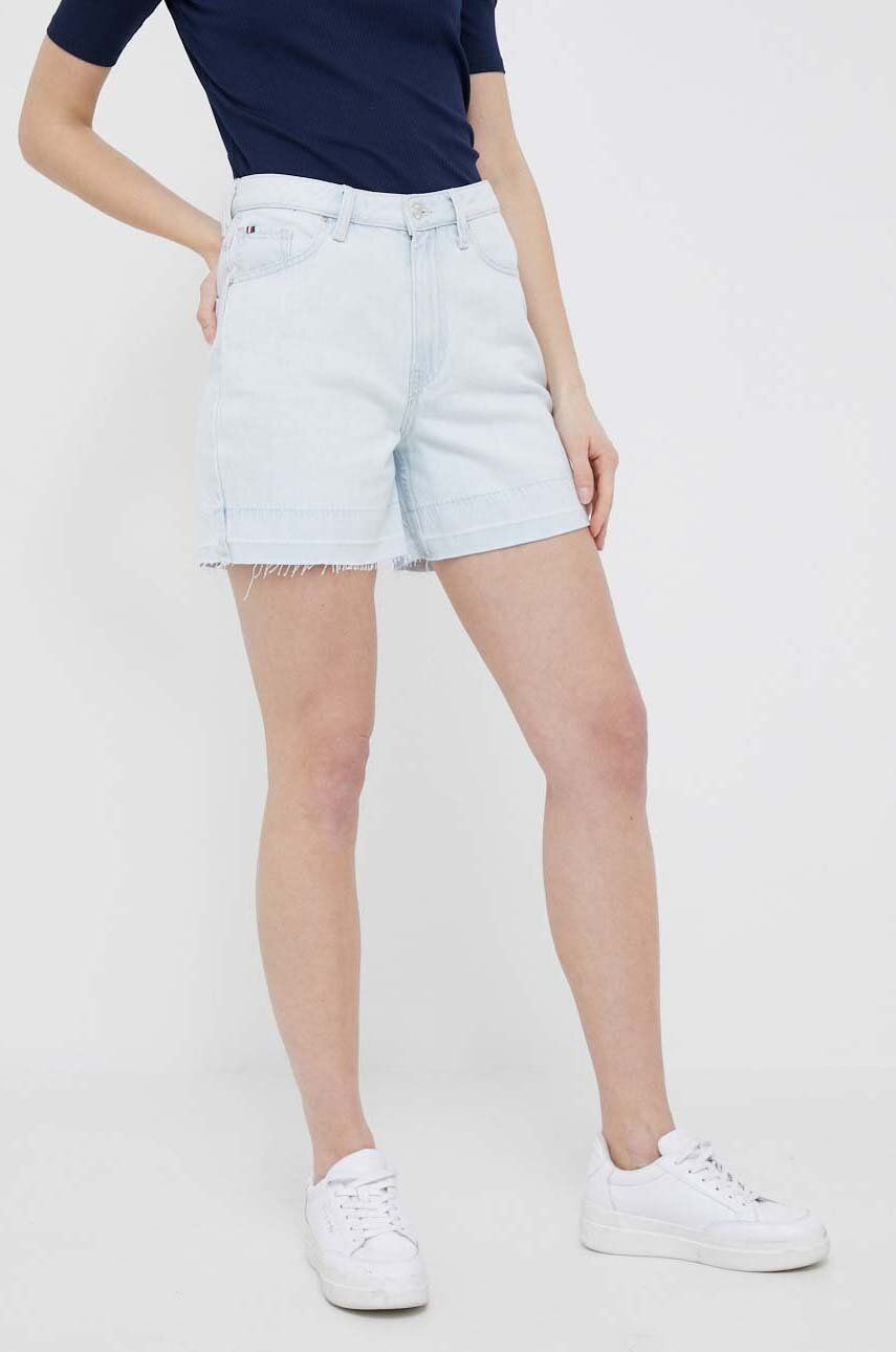 Šortky Tommy Hilfiger High Rise Straight Fit Denim Shorts Tyrkysová | WW0WW38260.PPYX, 0