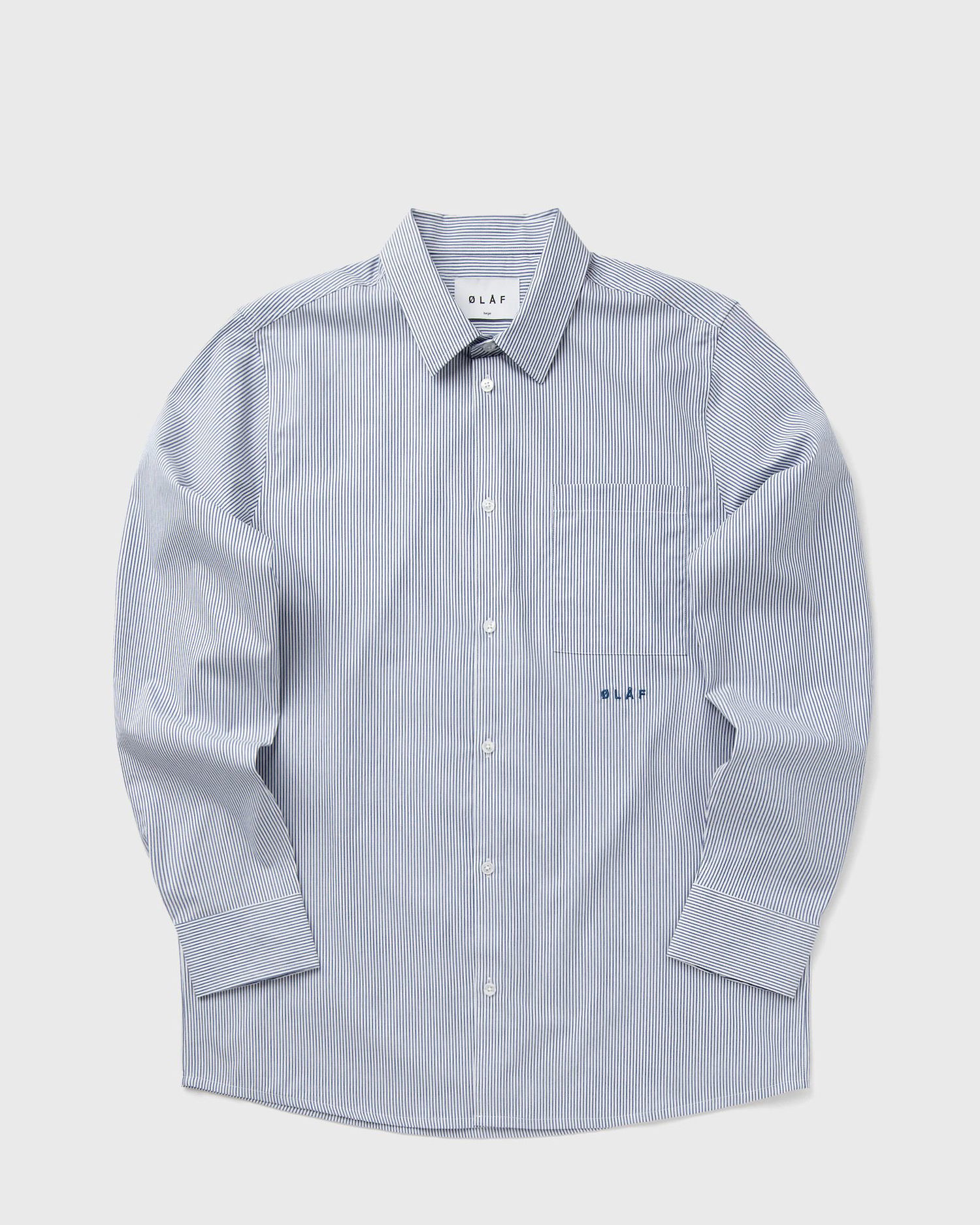 Košeľa ØLÅF Oxford Stripe Long Sleeve Shirt XL Modrá | M200302-BLUE-STP, 0