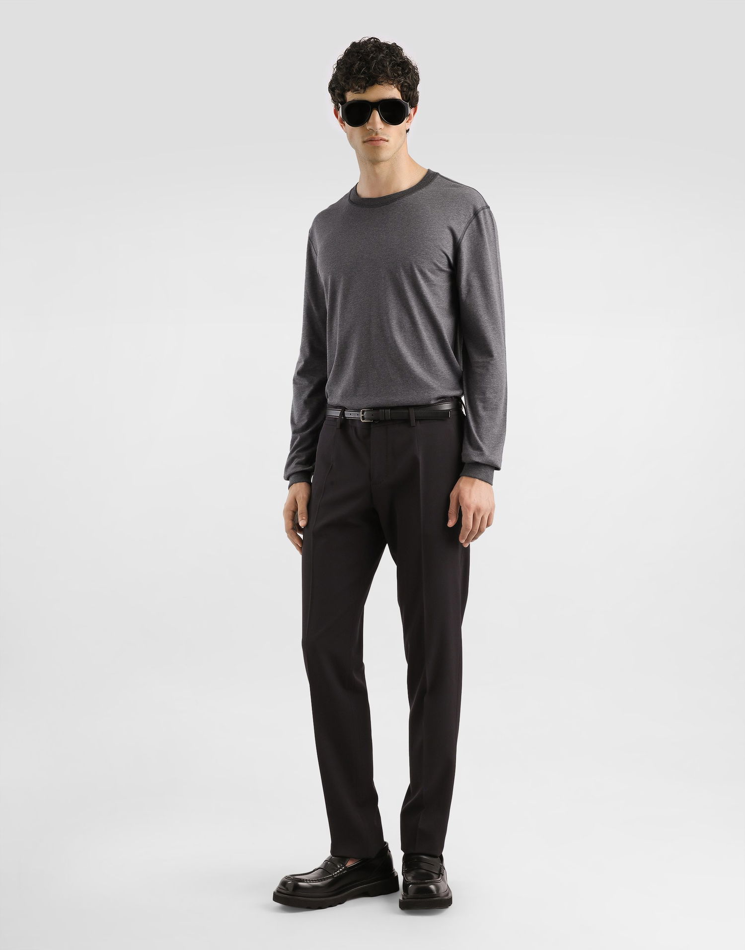 Nohavice Dolce & Gabbana Dolce & Gabbana Bi-Stretch Wool Canvas Trousers Čierna | GY7BMTFUBGBN0352, 1