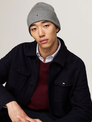 Kulicha Tommy Hilfiger Beanie Šedá | AM0AM12796PKH