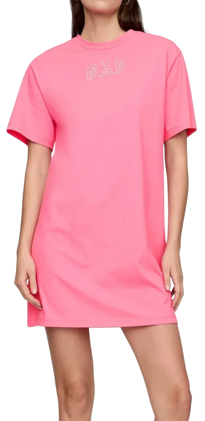 Šaty GAP T-Shirt Dress Logo Americana Ružová | 727440-04