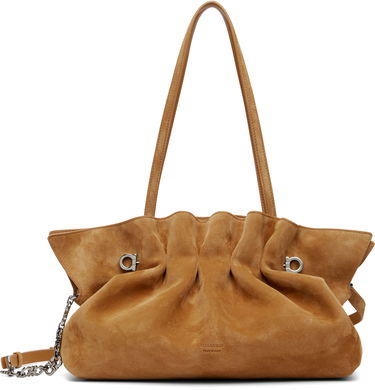 Taška cez rameno FERRAGAMO Ferragamo Soft Suede Shoulder Bag Hnedá | 784186, 0