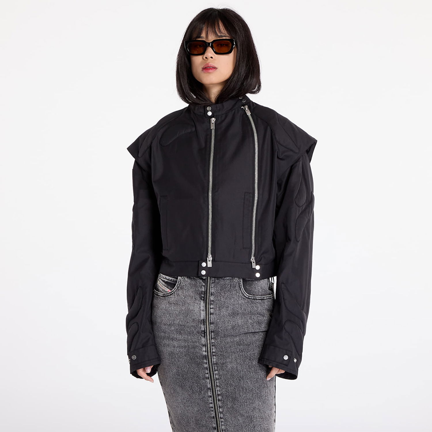 Bomber bunda HELIOT EMIL Molded Biker Jacket Čierna | HE_W_02_105_BLK01, 0