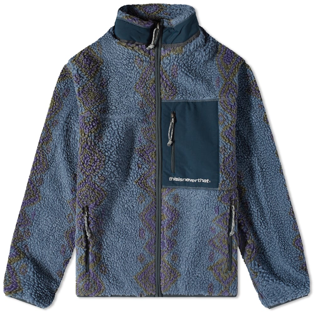 Bunda thisisneverthat Sherpa Fleece Jacket Modrá | TN213FOWLS02-DBL, 0