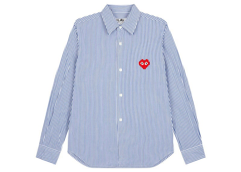 Košeľa Comme des Garçons Invader Broad Stripe Shirt Modrá | AZ-B024-051, 0