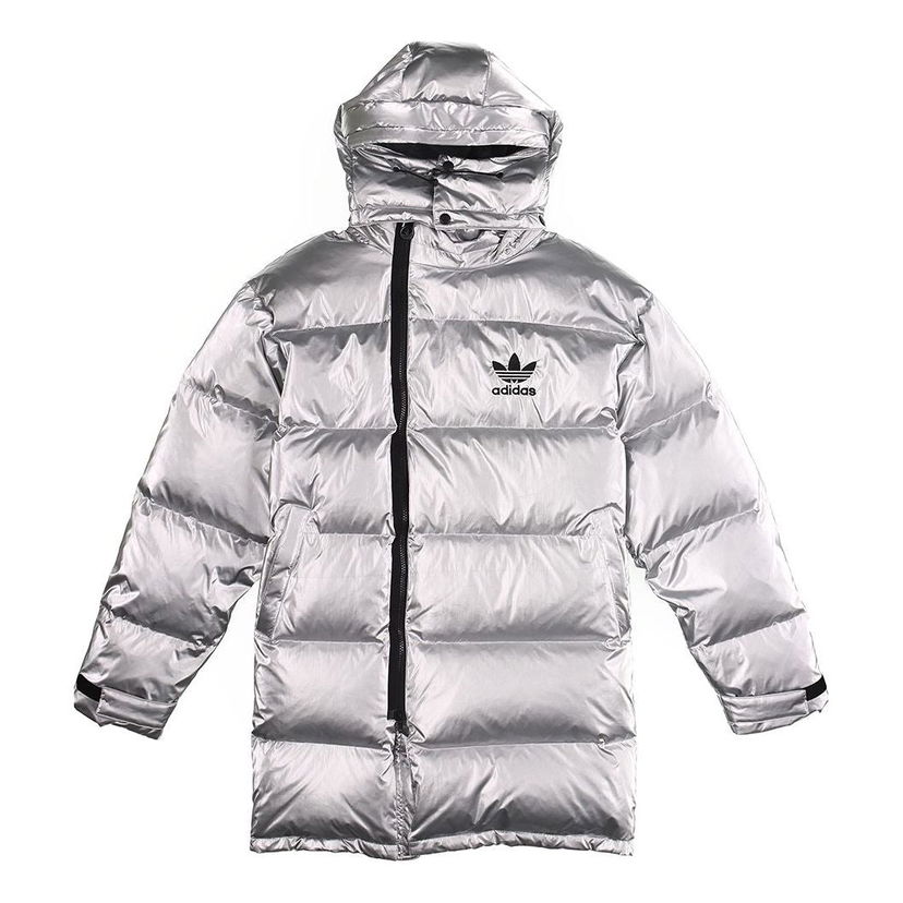Prešívaná bunda adidas Originals Sportswear Down Jacket With Diagonal Zipper Šedá | GJ6733