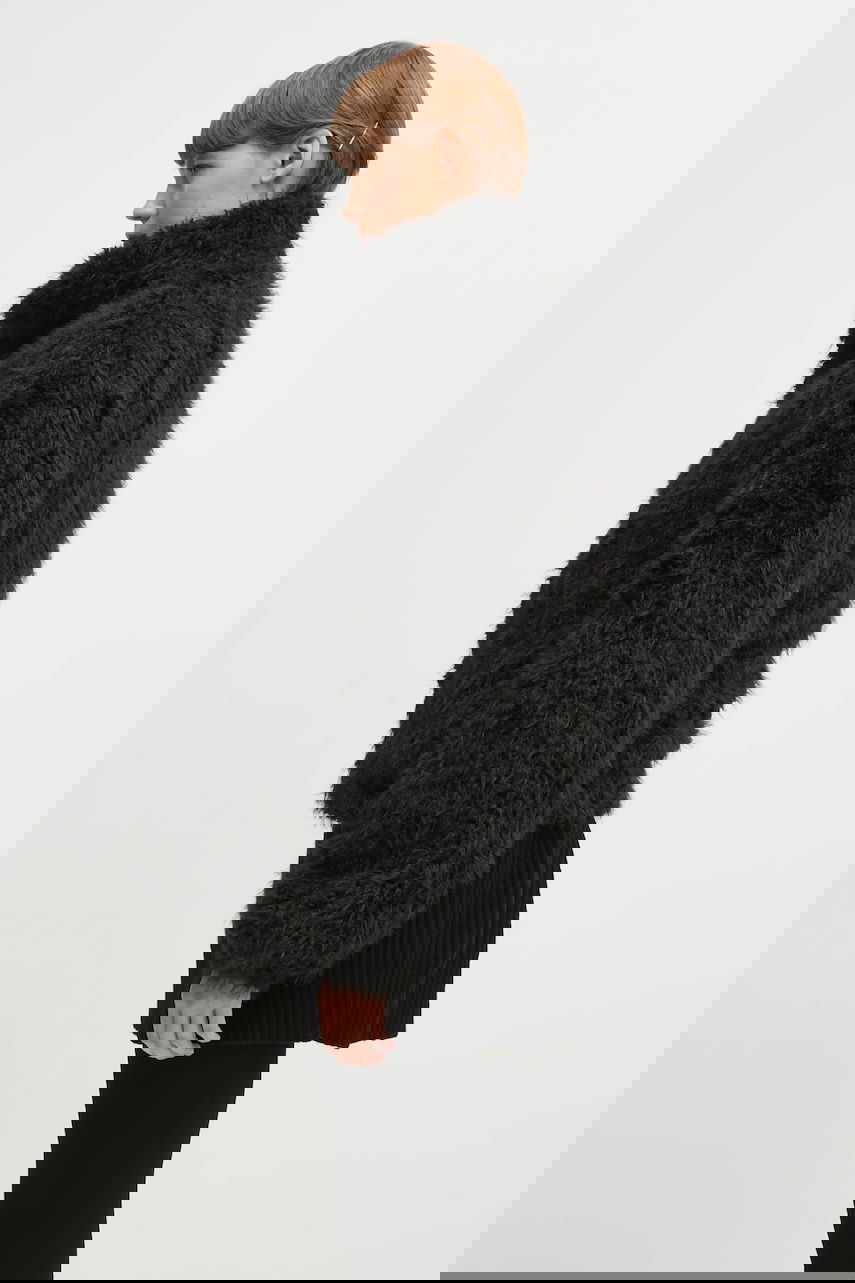 Bunda HELIOT EMIL Heliot Emil Shaggy High Neck Jacket Čierna | AW25.W.02.168.BLK01, 1
