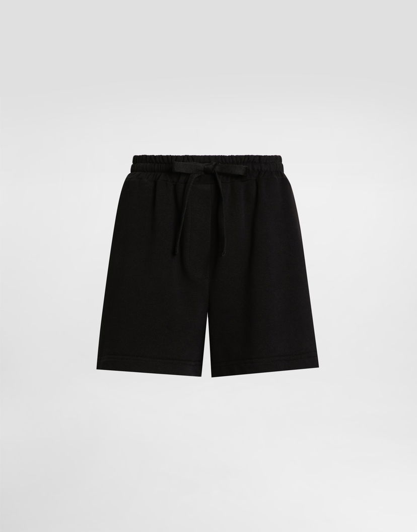 Šortky Dolce & Gabbana Dolce & Gabbana Fleece Shorts with Embroidery Čierna | FTC90ZGDC9ZN0000