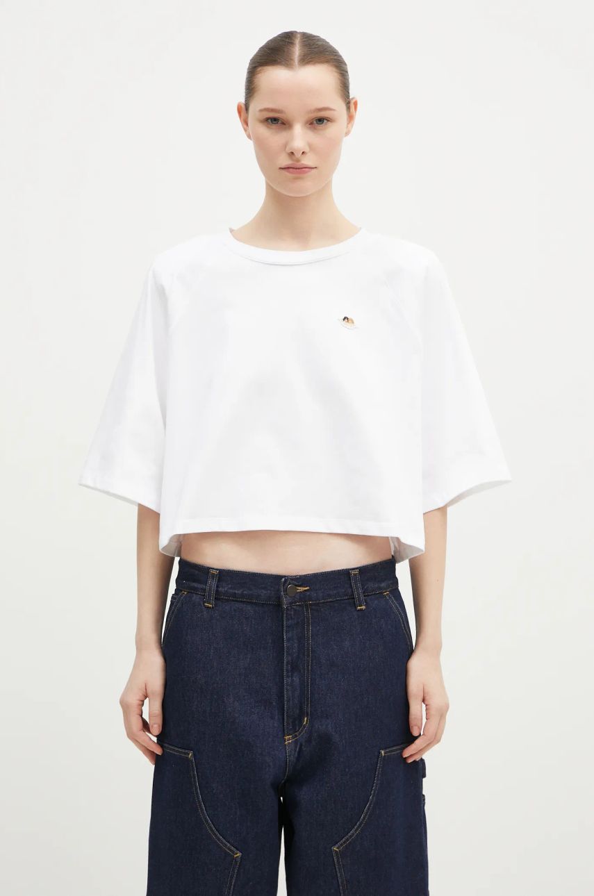 Crop Top Fiorucci Angel Cropped T-Shirt Biela | W01FPTSH106CJ01WH01, 0