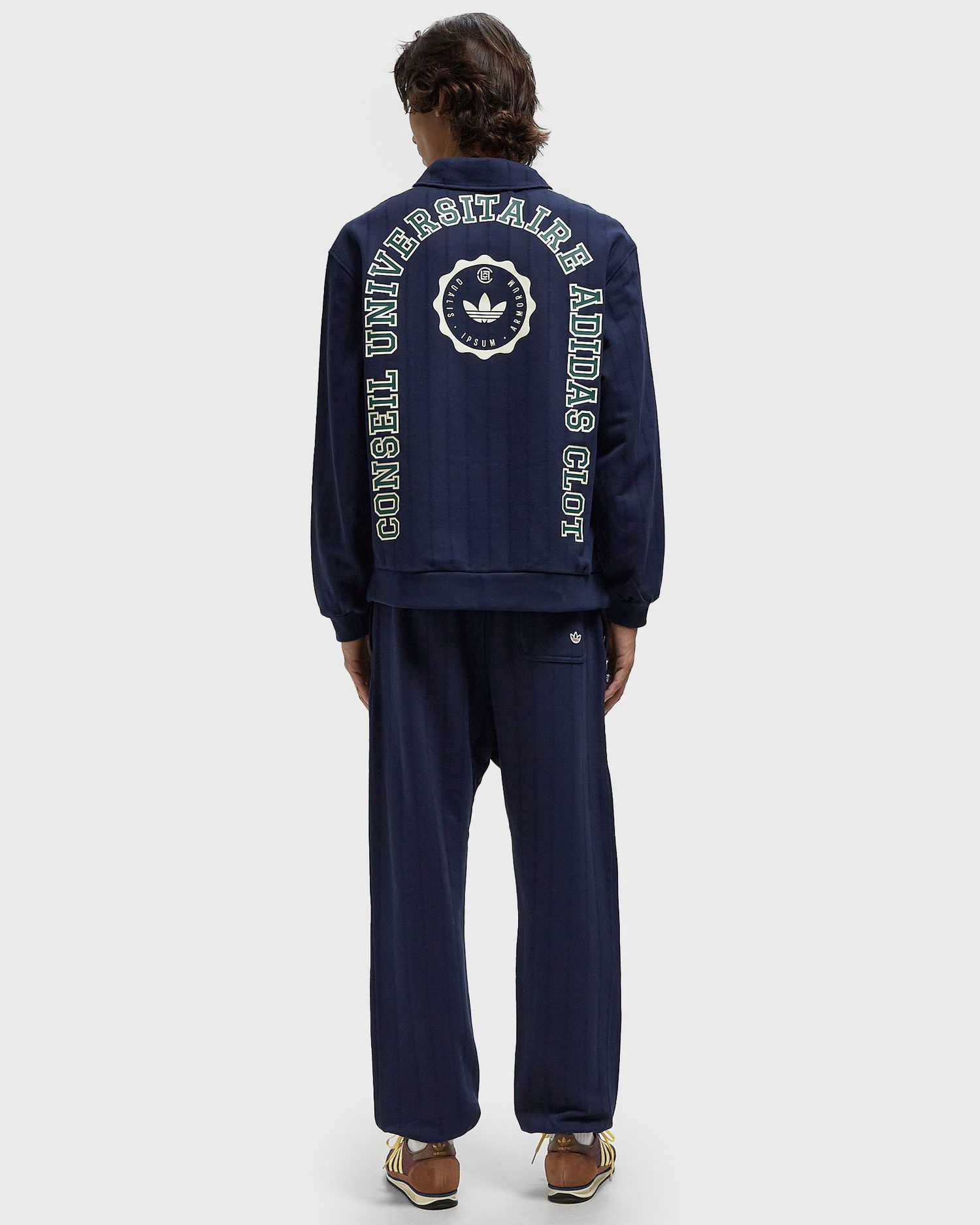 Mikina adidas Originals CLOT Quarter-Zip Polo Sweatshirt Navy | JM7097, 1