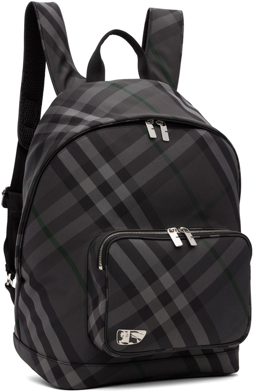 Batoh Burberry Burberry Grid Print Backpack Čierna | 8097347, 1