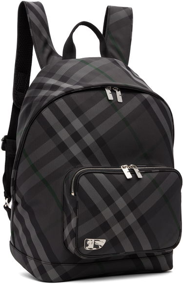 Batoh Burberry Burberry Grid Print Backpack Čierna | 8097347, 1