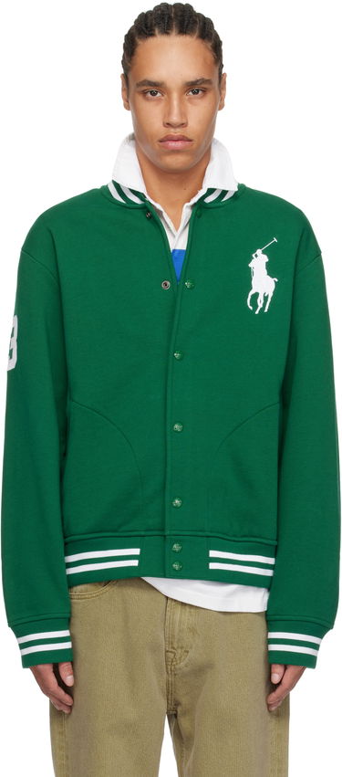 Bomber bunda Polo by Ralph Lauren Ralph Lauren Big Pony Fleece Baseball Bomber Jacket Zelené | 710964456003, 0