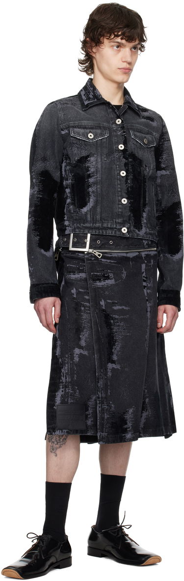 Sukňa Jean Paul Gaultier Jean Paul Gaultier 'The Flocked' Denim Kilt Čierna | 25/33-F-JU161-D016-06, 4