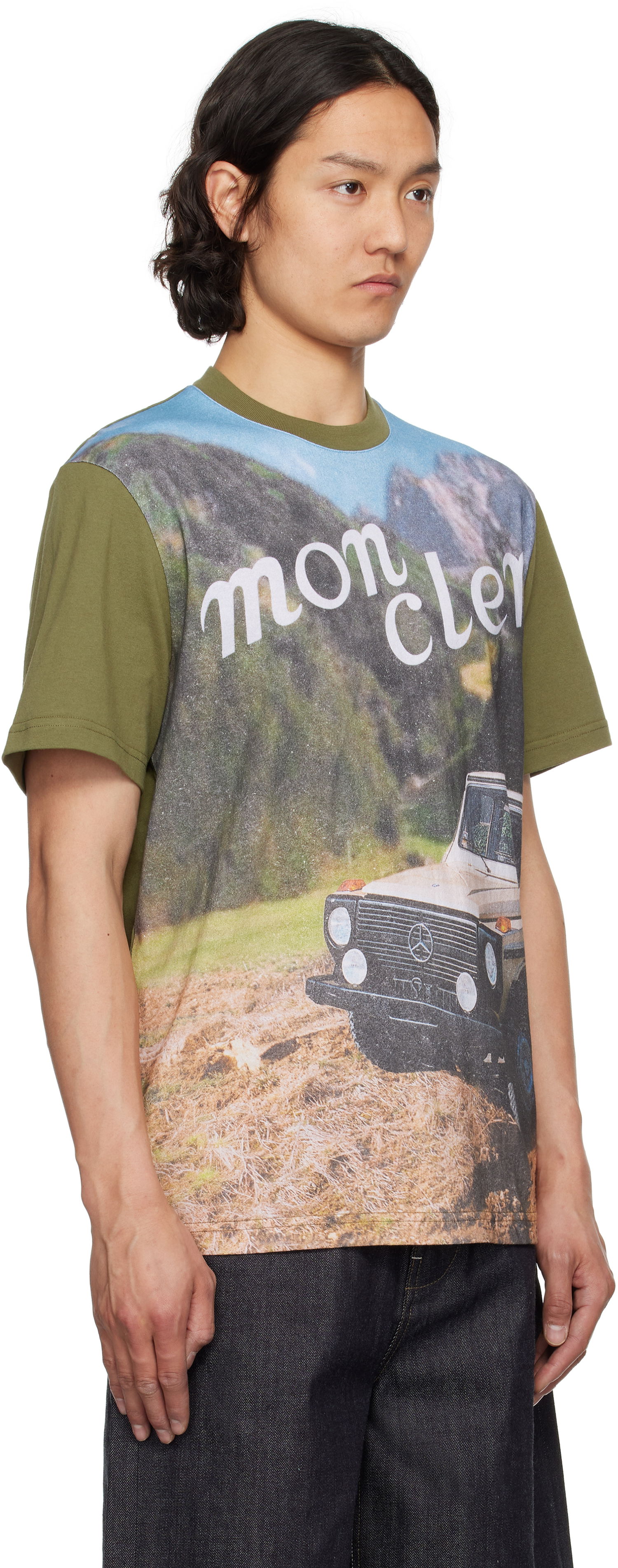 Tričko Moncler Moncler Genius Mercedes-Benz by NIGO Graphic Print Short Sleeve T-Shirt Zelené | K14018C0000389AB9, 1