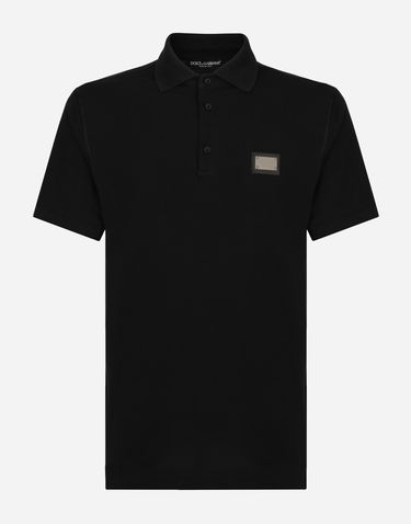 Polo tričko Dolce & Gabbana Cotton Piqué Polo-shirt With Branded Tag Čierna | G8PL4TG7F2HN0000, 0