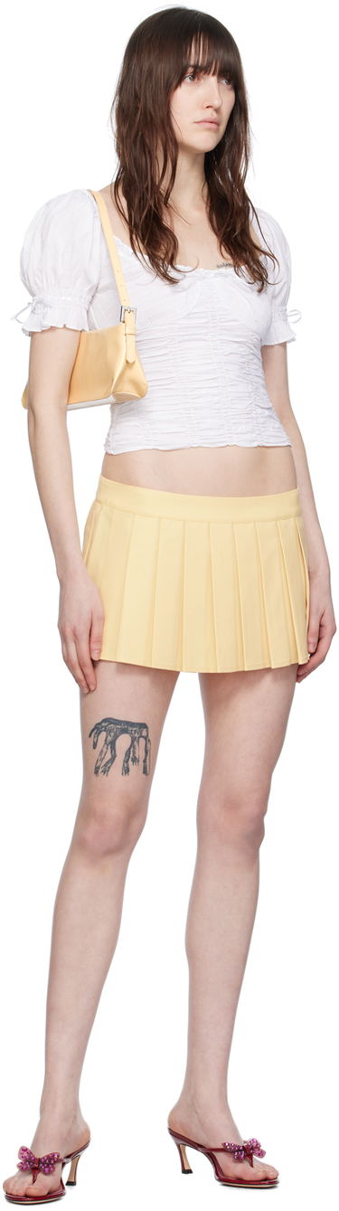 Sukňa GUIZIO Guizio Fontana Shirred Crop Top Žltá | S24138W089, 3