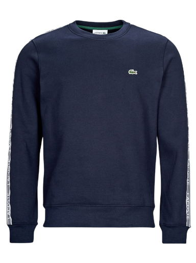 Mikina Lacoste Classic Fit Logo Stripe Flannel Sweatshirt Navy | SH5073-166