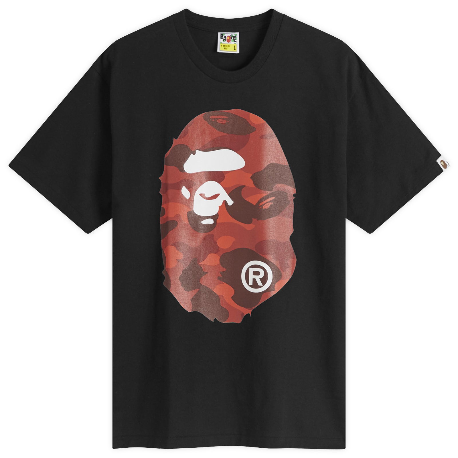 A Bathing Ape Men's Camo Big Ape Head T-Shirt in Black/Red, Size Large | END. Clothing