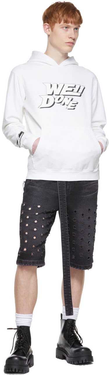 Mikina We11done We11done Hoodie Biela | WD-TH1-22-622-U-WH, 3