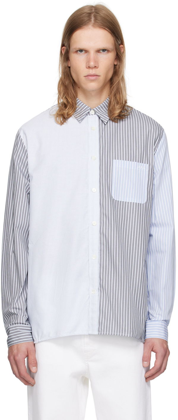 Košeľa A.P.C. Blue Erwann Shirt Metalická | COGUH-H12602, 0