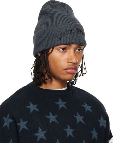 Kulicha Palm Angels Curved Logo Beanie Anthracite/ Black Universal Čierna | PMLC030F25KNI0021110, 4