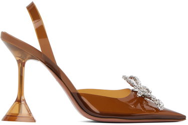Tenisky a topánky Amina Muaddi Exclusive Rosie Slingback Heels with Crystal Embellishment Hnedá | ROSIE GLASS SLING CL PVC, 0