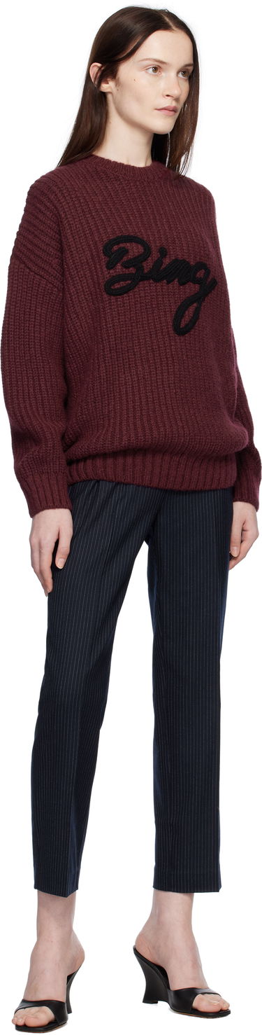 Sveter Anine Bing Women's Sydney Signature Knitted Sweater Vínová | A-09-10686-RED16, 3