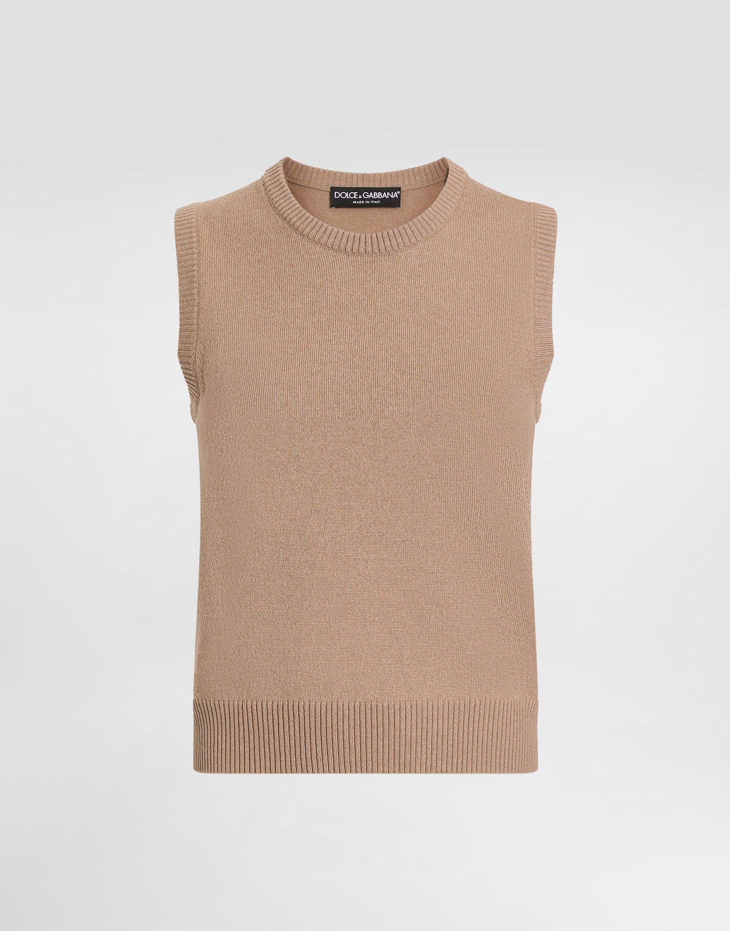 Sveter Dolce & Gabbana Dolce & Gabbana Cashmere Sleeveless Sweater Béžová | FXT61ZJDVC2M2186, 0