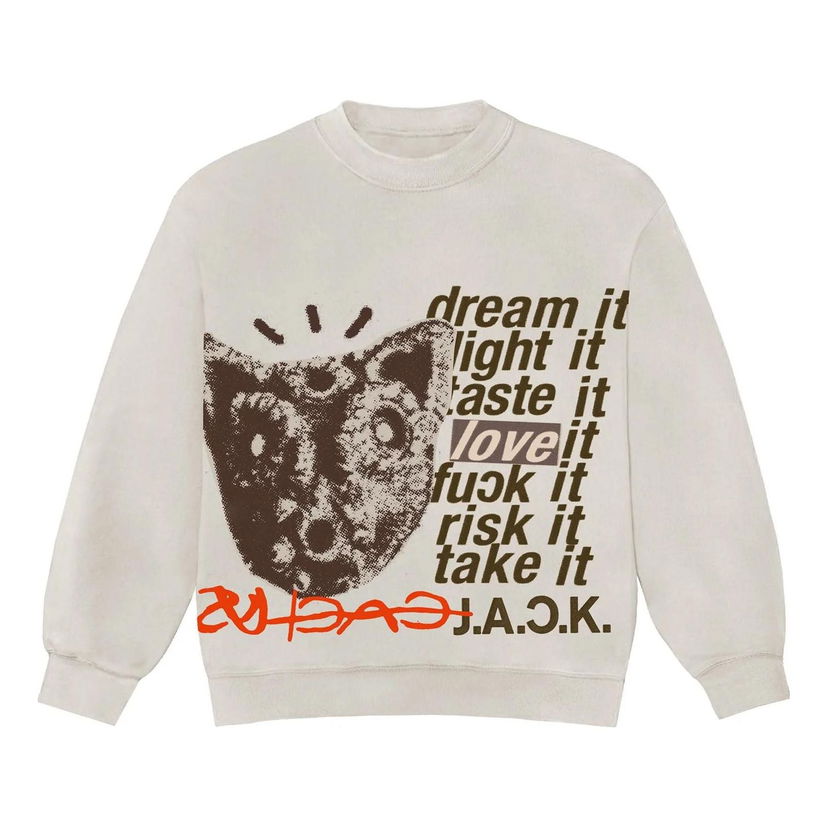 Mikina Cactus Jack by Travis Scott Travis Scott Cactus Jack D.L.T.L.F.R.T. Crewneck Béžová | CJFN-SS89