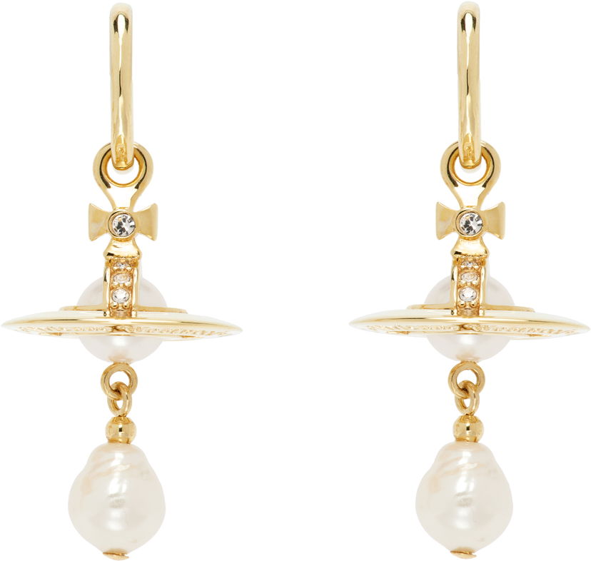 Náušnice Vivienne Westwood Vivienne Westwood Aleksa Pearl Drop Earrings Žltá | 6202016M-02R496-